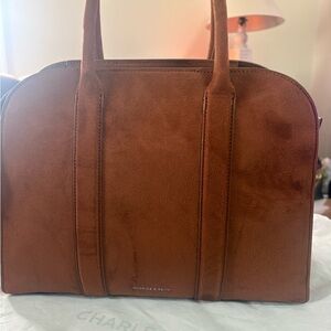 Charles & Keith Tan Suede Men's Briefcase